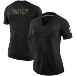 Women's Adam Vinatieri Indianapolis Colts No.4 Limited 2020 Salute To Service Jersey - Black