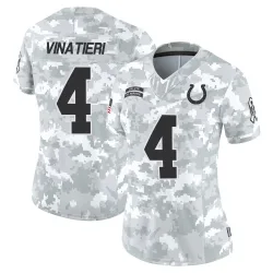 Women's Adam Vinatieri Indianapolis Colts No.4 Limited 2024 Salute to Service Jersey - Arctic Camo
