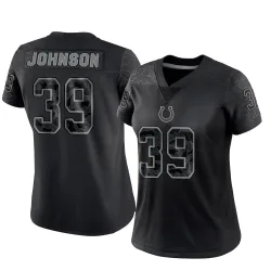 Women's Alex Johnson Indianapolis Colts No.39 Limited Reflective Jersey - Black