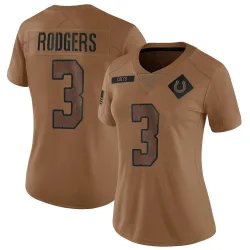 Women's Amari Rodgers Indianapolis Colts No.3 Limited 2023 Salute To Service Jersey - Brown