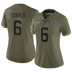 Women's Anthony Gould Indianapolis Colts No.6 Limited 2022 Salute To Service Jersey - Olive