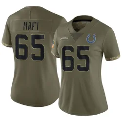 Women's Atonio Mafi Indianapolis Colts No.65 Limited 2022 Salute To Service Jersey - Olive