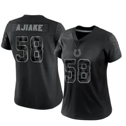 Women's Austin Ajiake Indianapolis Colts No.58 Limited Reflective Jersey - Black