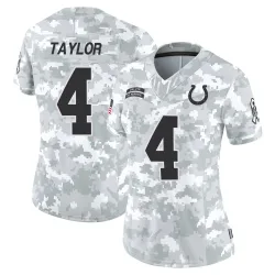 Women's Blayne Taylor Indianapolis Colts No.4 Limited 2024 Salute to Service Jersey - Arctic Camo