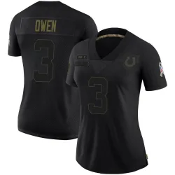 Women's Coleman Owen Indianapolis Colts No.3 Limited 2020 Salute To Service Jersey - Black