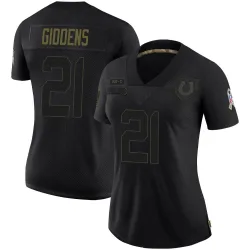 Women's DJ Giddens Indianapolis Colts No.21 Limited 2020 Salute To Service Jersey - Black