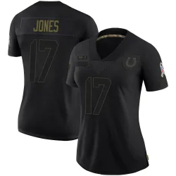 Women's Daniel Jones Indianapolis Colts No.17 Limited 2020 Salute To Service Jersey - Black