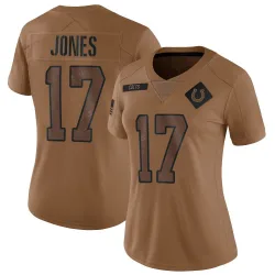 Women's Daniel Jones Indianapolis Colts No.17 Limited 2023 Salute To Service Jersey - Brown