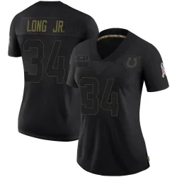 Women's David Long Jr. Indianapolis Colts No.34 Limited 2020 Salute To Service Jersey - Black