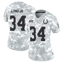 Women's David Long Jr. Indianapolis Colts No.34 Limited 2024 Salute to Service Jersey - Arctic Camo