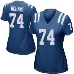 Women's Durell Nchami Indianapolis Colts No.74 Game Team Color Jersey - Royal Blue