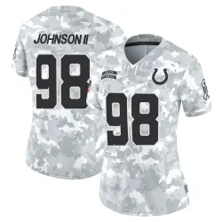 Women's Eric Johnson II Indianapolis Colts No.98 Limited 2024 Salute to Service Jersey - Arctic Camo