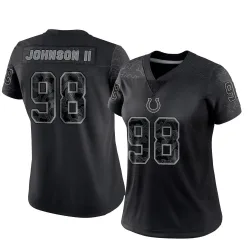 Women's Eric Johnson II Indianapolis Colts No.98 Limited Reflective Jersey - Black