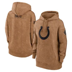 Women's Indianapolis Colts No. 2023 Salute to Service Pullover Hoodie - Brown