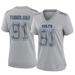 Women's JT Tuimoloau Indianapolis Colts No.91 Game Atmosphere Fashion Jersey - Gray