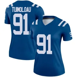 Women's JT Tuimoloau Indianapolis Colts No.91 Legend Jersey - Royal