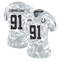 Women's JT Tuimoloau Indianapolis Colts No.91 Limited 2024 Salute to Service Jersey - Arctic Camo
