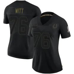 Women's Jake Witt Indianapolis Colts No.76 Limited 2020 Salute To Service Jersey - Black