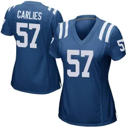 Women's Jaylon Carlies Indianapolis Colts No.57 Game Team Color Jersey - Royal Blue