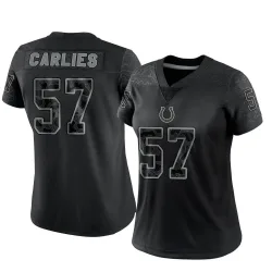 Women's Jaylon Carlies Indianapolis Colts No.57 Limited Reflective Jersey - Black