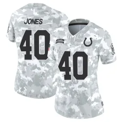 Women's Jaylon Jones Indianapolis Colts No.40 Limited 2024 Salute to Service Jersey - Arctic Camo