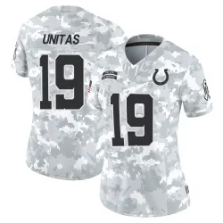 Women's Johnny Unitas Indianapolis Colts No.19 Limited 2024 Salute to Service Jersey - Arctic Camo