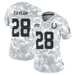 Women's Jonathan Taylor Indianapolis Colts No.28 Limited 2024 Salute to Service Jersey - Arctic Camo