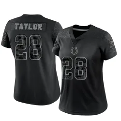 Women's Jonathan Taylor Indianapolis Colts No.28 Limited Reflective Jersey - Black