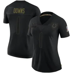 Women's Josh Downs Indianapolis Colts No.1 Limited 2020 Salute To Service Jersey - Black