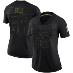 Women's Josh Sills Indianapolis Colts No.66 Limited 2020 Salute To Service Jersey - Black