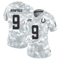 Women's Juwann Winfree Indianapolis Colts No.9 Limited 2024 Salute to Service Jersey - Arctic Camo