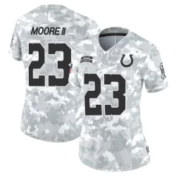 Women's Kenny Moore II Indianapolis Colts No.23 Limited 2024 Salute to Service Jersey - Arctic Camo