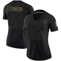 Women's Ladarius Tennison Indianapolis Colts No.43 Limited 2020 Salute To Service Jersey - Black