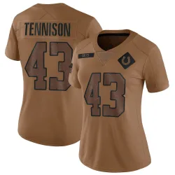 Women's Ladarius Tennison Indianapolis Colts No.43 Limited 2023 Salute To Service Jersey - Brown
