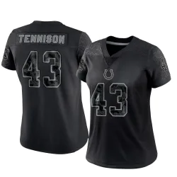 Women's Ladarius Tennison Indianapolis Colts No.43 Limited Reflective Jersey - Black