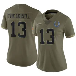 Women's Laquon Treadwell Indianapolis Colts No.13 Limited 2022 Salute To Service Jersey - Olive
