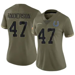 Women's Liam Anderson Indianapolis Colts No.47 Limited 2022 Salute To Service Jersey - Olive