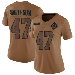 Women's Liam Anderson Indianapolis Colts No.47 Limited 2023 Salute To Service Jersey - Brown