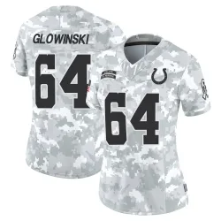 Women's Mark Glowinski Indianapolis Colts No.64 Limited 2024 Salute to Service Jersey - Arctic Camo