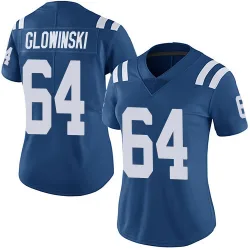 Women's Mark Glowinski Indianapolis Colts No.64 Limited Team Color Vapor Untouchable Jersey - Royal