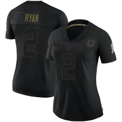 Women's Matt Ryan Indianapolis Colts No.2 Limited 2020 Salute To Service Jersey - Black