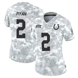 Women's Matt Ryan Indianapolis Colts No.2 Limited 2024 Salute to Service Jersey - Arctic Camo