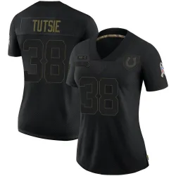 Women's Michael Tutsie Indianapolis Colts No.38 Limited 2020 Salute To Service Jersey - Black