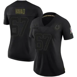 Women's Mose Vavao Indianapolis Colts No.67 Limited 2020 Salute To Service Jersey - Black