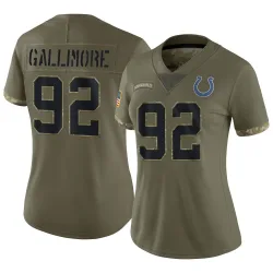 Women's Neville Gallimore Indianapolis Colts No.92 Limited 2022 Salute To Service Jersey - Olive