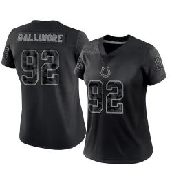 Women's Neville Gallimore Indianapolis Colts No.92 Limited Reflective Jersey - Black