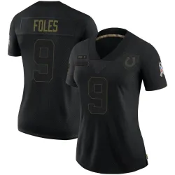 Women's Nick Foles Indianapolis Colts No.9 Limited 2020 Salute To Service Jersey - Black