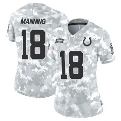 Women's Peyton Manning Indianapolis Colts No.18 Limited 2024 Salute to Service Jersey - Arctic Camo