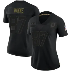 Women's Reggie Wayne Indianapolis Colts No.87 Limited 2020 Salute To Service Jersey - Black