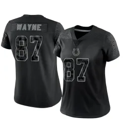 Women's Reggie Wayne Indianapolis Colts No.87 Limited Reflective Jersey - Black